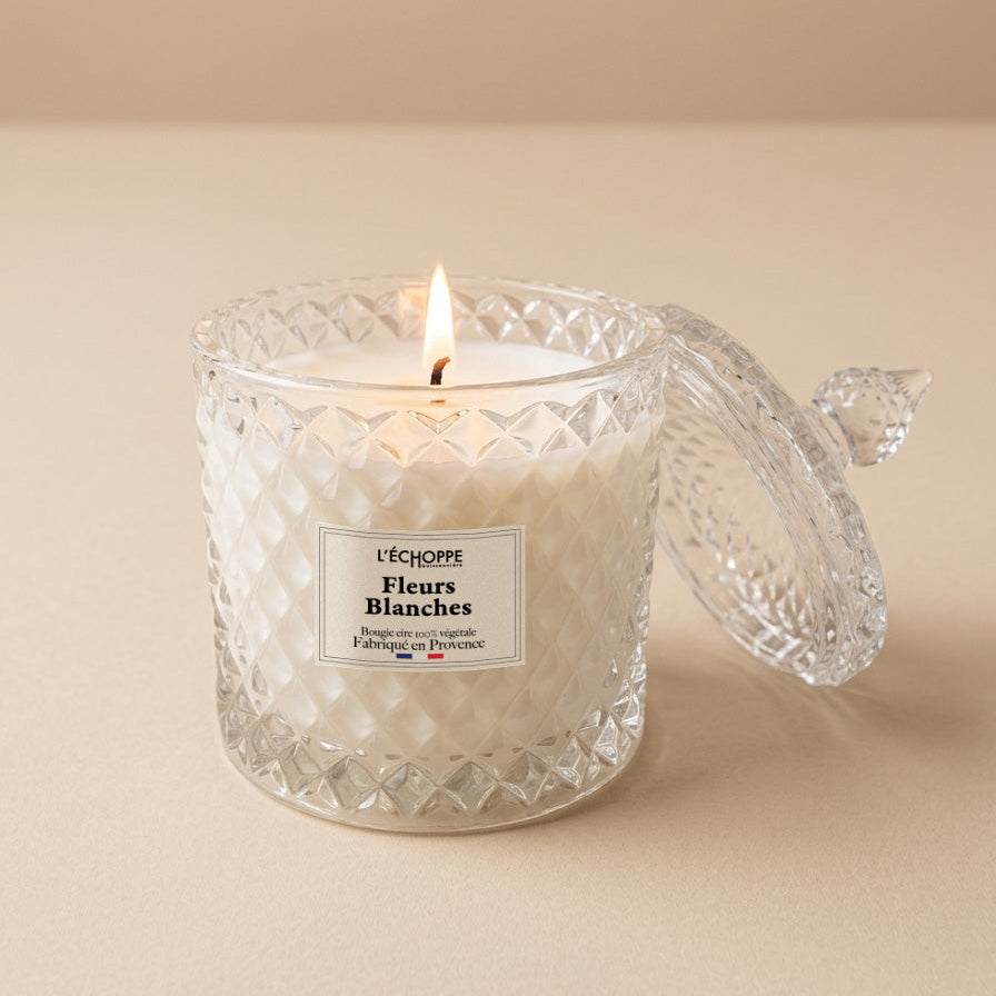 Fleurs Blanches - Bougie parfumée 200g