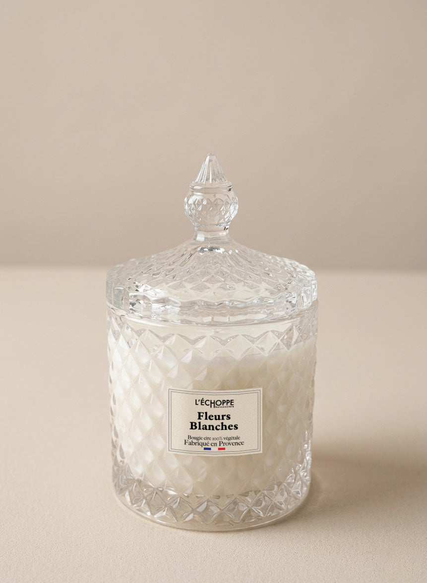 Fleurs Blanches - Bougie parfumée 200g