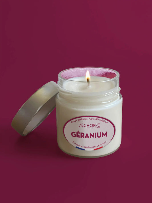 Géranium - Bougie parfumée 180g