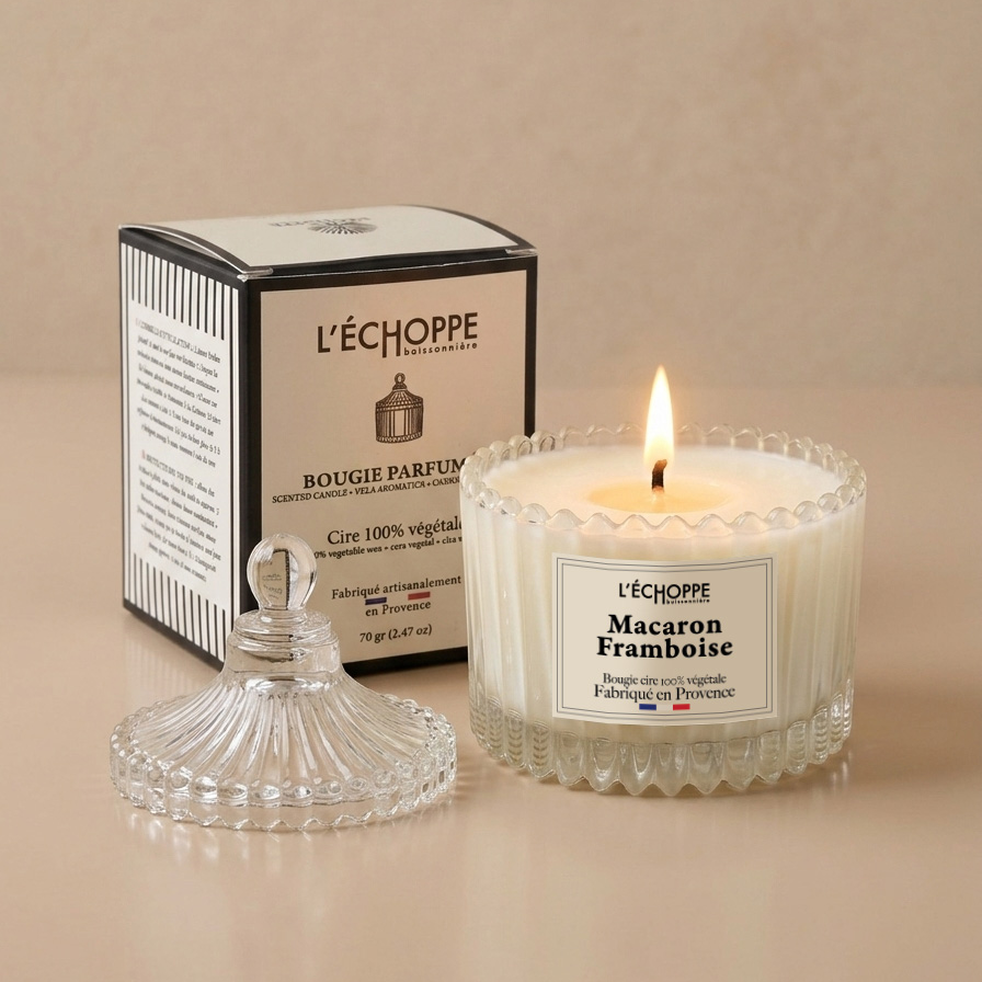 Macaron Framboise - Bougie parfumée 70g